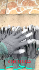 Găng tay phủ PU ngón Xám Găng tay phòng sạch chống tĩnh điện ESD Găng tay bảo hộ lao động chính hãng