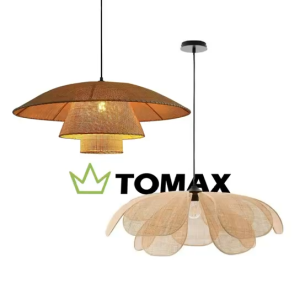[1Year Warranty]  TOMAX Rattan Bamboo Lamp Creative Chandelier Bedroom Living Room Restaurant Antique Japanese Lamp Restaurant Shop Decorative Rattan Lamp