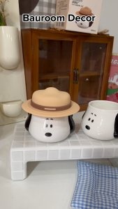 Ly sứ cao cấp có nắp Bauroom tạo hình Snoopy đội nón kèm hộp decor mới lạ ( có sẵn ) ( ảnh thật )