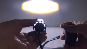 A Pair Mini Motorcycle Driving Light LED Waterproof White Yellow Double Universal 20W*2 motor light