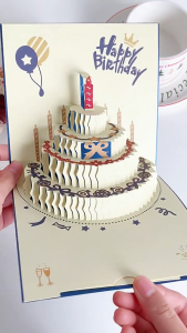 Music Light & 3D Cake Pop Out Birthday Cards: Creative Party Gifts & Customizable Messages