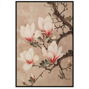 Tranh hoa mộc lan vẽ sơn dầu tranh treo tường dán tường phong thủy làm quà tặng ý nghĩa trang trí phòng khách.CGI-704