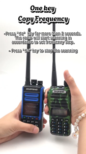 Baofeng BF-1802L Walkie Talkie 2200mah 5W Tri-Band 220-260mhz Wireless Copy Frequency FM Radio 999 Channels Two Way Radio Type-C Charging