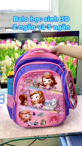 Balo học sinh hoạt hình 3D dễ thương siêu nhẹ 3 ngăn rộng lớn dành cho các bé cấp 1 TX00308 - Hàng QC