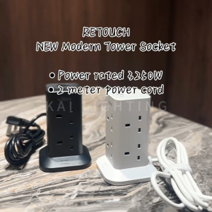 [SIRIM] reTouch Octo Tower Socket with Surge Protection and Overload Protection Extension Socket SIRIM approved