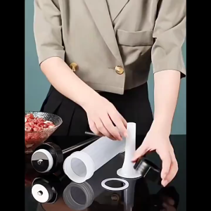 Hand-Push Sausage Longganisa Stuffer Meat Maker Filter Plastic Manual Salami Maker with 3 Tubes