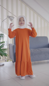 Hirihita Lulu A025: Baju Gamis Lulu Anak Perempuan Sablon Princess Moana 12 Warna 1-12 Tahun