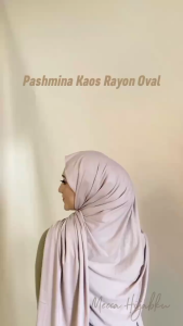 Mecca Hijabku - Pashmina Kaos Oval Rayon Instan Frapucinno Size 180x70 Style Korean New Edition