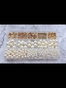 720Pcs DIY Bracelet Pearls Kit Round Beads Set Include Assorted Pearls Beads For Bracelet Jewelry