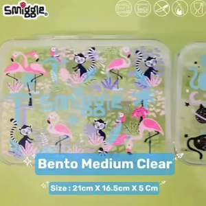 SMIGGLE Medium See Me Bento Lunchbox sekat 4 / Medium See Through Bento Sekat 4 / Kotak Makan Anak
