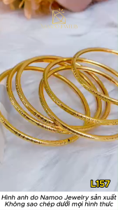 Bộ Vòng Tay Ximen Mạ Vàng Nữ L157 Khóa lưỡi Gà 1 bộ 7 chiếc bản 4 ly  siêu sang