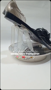 Sepatu sendal flatshoes jelly Teplek variasi bunga transparan 186-A (37-39)