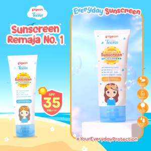 PIGEON TEENS EVERYDAY SUNSCREEN SPF 35/PA+++ 30ml | Sunscreen Remaja Real SPF | No Whitecast | Non Sticky Formula
