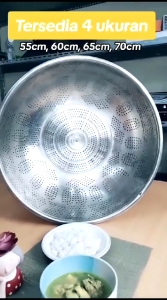 MOFAN Tudung Saji Tebal Jumbo 55 Cm Tutup Makanan Stainless Steel Tudungsaji Lubang Lubang