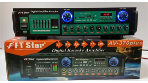 KYLI AV-370 PLUS Digital Karaoke Amplifier with Bluetooth FM USB SD Equalizer 400W x 2 Feedback Reducer Mic Echo Mixing Bass/Treble/Echo Digital LED Screen 2 Microphone Inputs