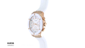 [Promo] Jam Tangan Wanita Guess GW0030L3 Athena Rose Gold Tone Case White Silicone Original Garansi 2 Tahun [✔COD][100% Authentic]