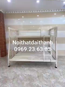 Giường 2 tầng sắt hộp vuông 4 trên 1m dưới 1m2 Đại Thành