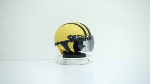 Helm Anak Retro Polos Garis SNI 1-5 Tahun Lucu Unik Berkendara Aman Warna Hitam Putih