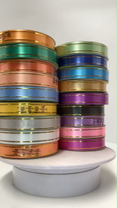 ริบบิ้นพับเหรียญ (ขอบทอง) PF-R707 ตรา TW ขนาด 18 มิล ความยาว 25 หลา