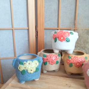 กระถางต้นไม้ กระถางต้นไม้สวยๆ ปากกว้าง 2 นิ้ว กระถางเซรามิค มีรูระบายน้ำ ระบายอากาศได้ดี