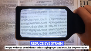 Kính lúp cầm tay đọc sách cao cấp Magnipros ED-12 (phóng đại 6x 10 đèn LED chống chói điều chỉnh độ sáng)