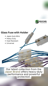 Glass Fuse Holder case for Motorcycle with original auto wire - heavy duty ready to install