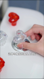 TUTU Tempelan Bentuk Hati Lemari Pintu Pengangkat Tutup & Flush Toilet / Pegangan pintu lemari berbentuk hati crystal untuk alat press toilet