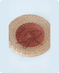 Harga Paket 1 lusin 12 pcs Piring Rotan Plastik MOTIF BUNGA lotus 23 cm