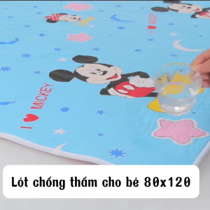 [HCM] Tấm lót chống thấm cho bé Thảm lót chống thấm 3 lớp size to cho bé (80x120cm) -Joyee