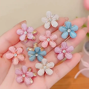 Good luck coming! Crystal Princess Hair Clip Cute Flower Hair Clip Womens Mini Hair Clip Fashion Hair Accessories - Delicate Mini Flower Small Grab Clip Sweet Half Tie Hair Clip Side Bangs Clip Hairpin Back of Head Broken Hair Headpiece