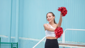 1 Pair Cheerleading Pom Poms Dance Cheering Pompom Stage Performance Handheld Pompoms For Cheering For Kids School Sports Events Party Supplies