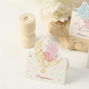 (10PCS) GREETING CARD Vogue Wishing Card Kad Ucapan Wish Love Florist Flower Surprise Greeting DIY Retro Kraft