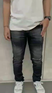 Celana Jeans Panjang Pria Sobek Ripped Black Viper Apparel Series Premium