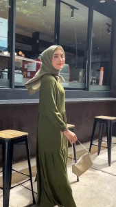 Gamis Busui Kondangan Wanita Dewasa Kekinian 2024 Dress Remaja Lengan Panjang Viral Outfit Murah
