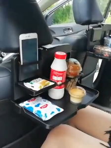 Portable Car Dining Table Folding Food Cup Tray Car Interior Storage Shelf Back Seat Cup Holder Multi-function Car Auto Parts