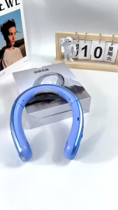 (SG Ready)KUTA High End Neck Hanging Fan100 Gear Strong Wind Leafless Portable 360° Circulating Cold Air Loafer Small Fan