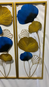 WallDecor Berkah Hiasan Dinding Besi Frame Metal Gold Daun Leaf Ginko / Wall Decor Nordic 85x31 Cm