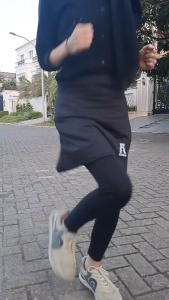 MOIBEAR Rok Mini Penutup Celana (LEGGING) Olahraga Sport Size S M L XL XXXL Ada Kantong Bahan Spandex Nyaman Halus Rok Korea Rok Olahraga Rok Sport Rok Fitnes Gym Jogging Wanita Rok Luaran Celana