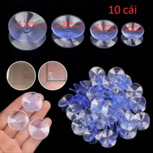 Set 10 cốc hút kính 2 mặt chống trượt 2cm/25cm/3cm/35cm  nút đệm lót giữa mặt bàn và kính