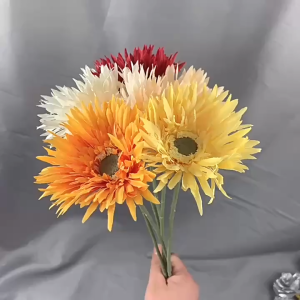Hoa đồng tiền hoa cúc giả vải lụa cao cấp cành 40cm trang trí phòng cửa tiệm decor nhà cửa cổng hoa sự kiện tiệc cưới