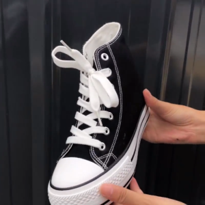 KOKOMO Canvas womens shoes thick-soled high heels elevator shoes Fashion height-enhancing canvas shoes for women Increase 6cm