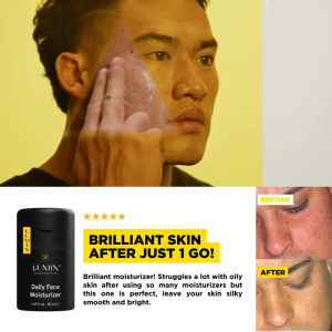 LUMIN | Men’s Face Moisturizer (Daily Extra Strength Super Light) - Combat Hydration Korean Made