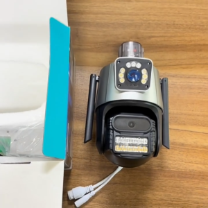 FHD 8MP กล้องกันน้ำ หมุนได้มีไมค์ลำโพงพูดตอบโต้ได้ กล้องวงจรปิดเลนส์คู่ 10X 4K sim 4g V380 APP กล้องวงจรปิด 2เลนส์ คมชัด