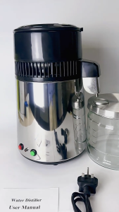 Water Distiller with Display Stainless Steel Water Purifier Filter 4L Temperature Controlled Distilled Water Machine Safe Health Water Distiller Touch Screen Electric Appliance for Home Office Lab