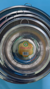 Rổ rau rổ gạo rổ hoa quả inox 304 có mộc PHÚC HƯNG PHÁT kích thước 20cm đến 32cm hàng cao cấp.