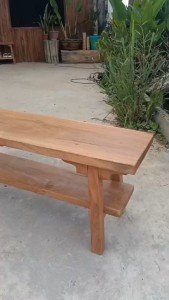 ม้านั่งไม้เต็งแผ่นเดียว ม้านั่งสนาม ม้านั่งยาว เก้าอี้ไม้ เก้าอี้ยาว ม้านั่งกลางแจ้ง เก้าอี้สนาม Bench Chair Wood