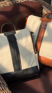 Tans Punggung Kanvas Kulit Ransel Pria Dewasa Warna Hitam/Coklat Korean Style Tangi Backpack Serries