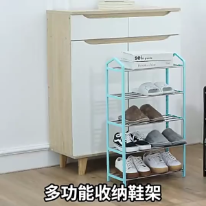 4/5 Layer Shoe Rack Stackable Stainless Steel Organizer Creative A-shaped simple shoes cabinet