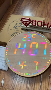 JD-16 SOHA Jam Digital Motif Kayu LED RBG Warna Bisa Diatur Alarm Suhu Timer dan Hitung Mundur Dapat Remote