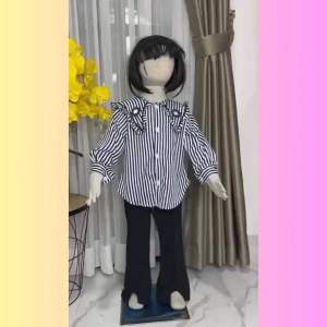 Setelan Anak Perempuan Import Mix Tile Brukat Motif Salur Model Kekinian Korean Style Usia 3 - 12 Tahun